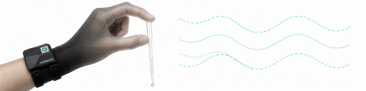 Human imitation learning with Maestro EP: precision pinch holding a pipette, telemetry graphic